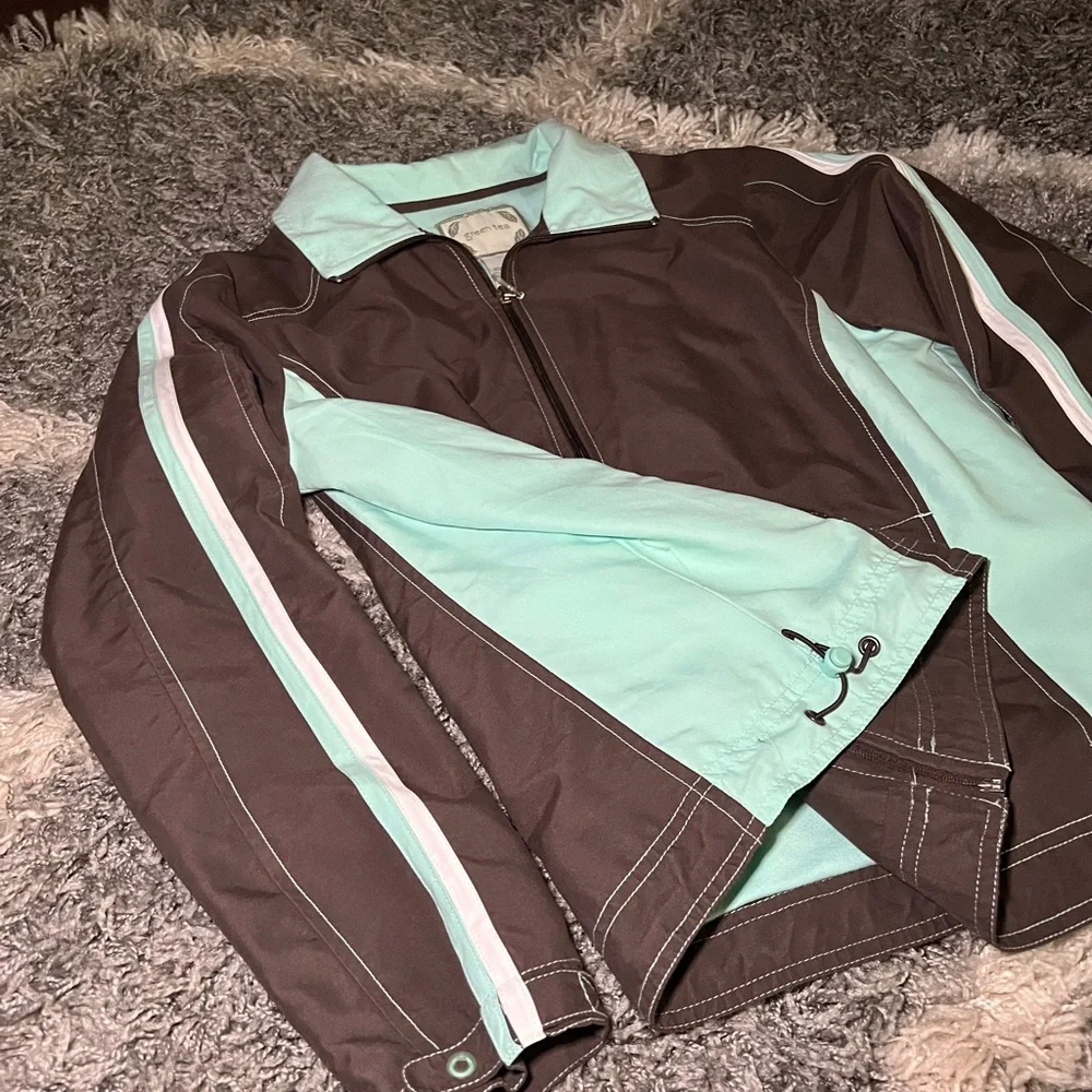 GreenTea Chocolate and Aqua Ski Jacket - Picture 5 of 8